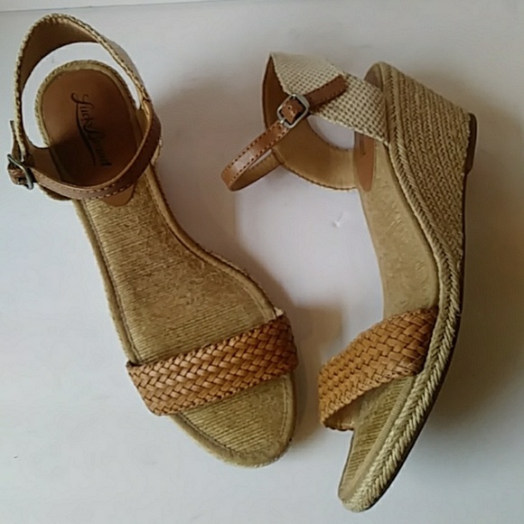 Lucky Brand Shoes - Lucky Brand tan wedges with ankle straps-sz 9 1/2M